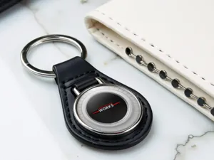 Mini Cooper Portachiavi Personalizzato In Pelle Duro Mod Tuning